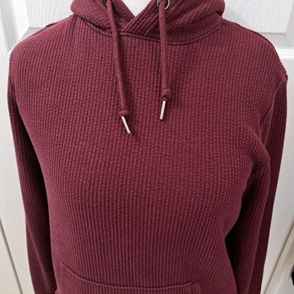 Old Navy Maroon Ribbed Hoodie Size S - Picture 2 of 12